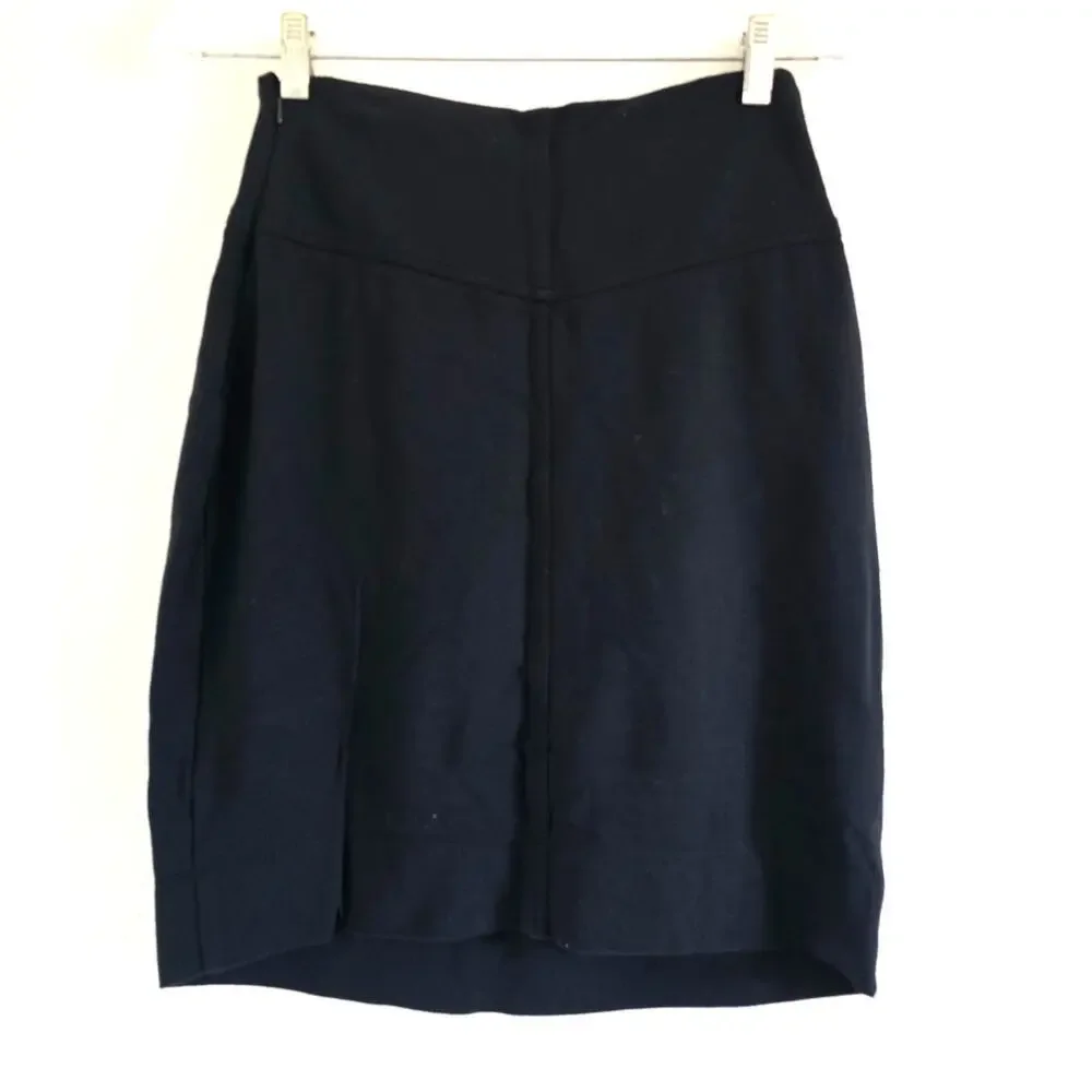 Theory Womens Figuero Craze Tulip Balloon Knit Pleated Skirt Black Size 8